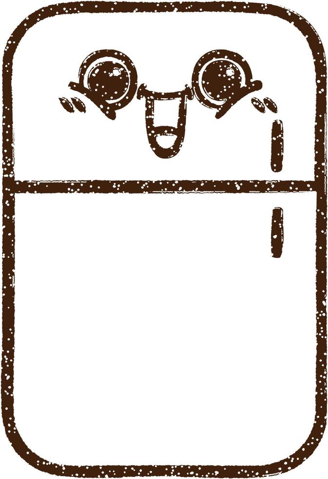 Refrigerator Charcoal Drawing vector