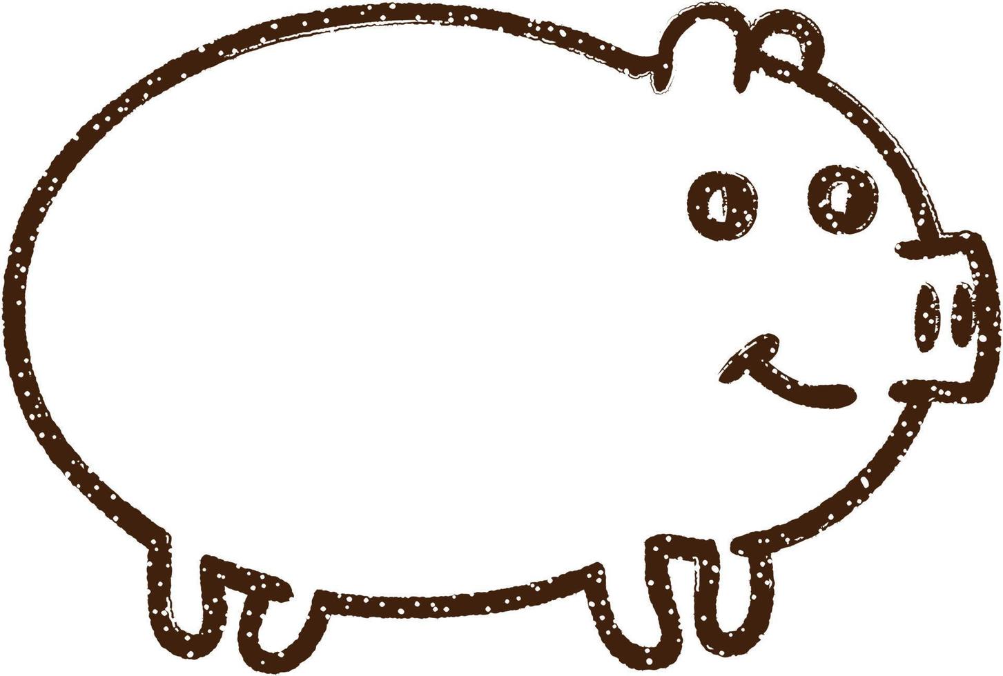 Pig Charcoal Drawing vector