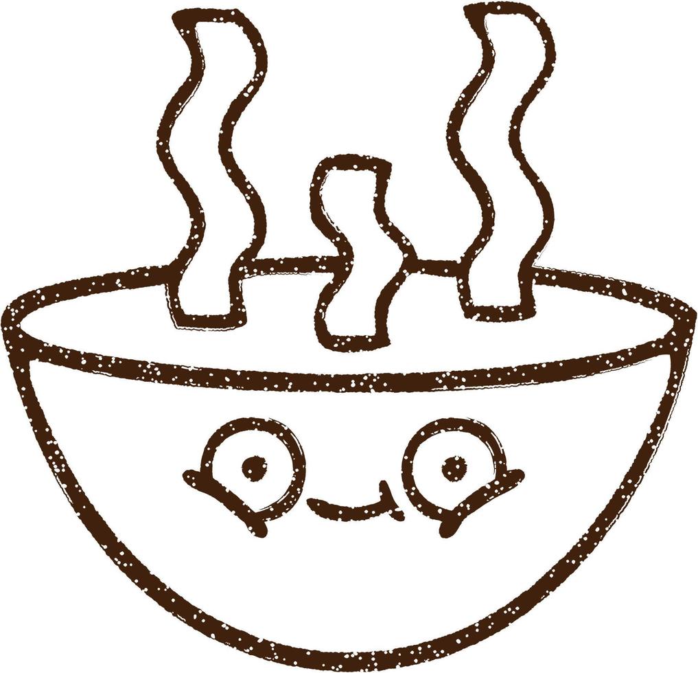 Hot Soup Charcoal Drawing vector