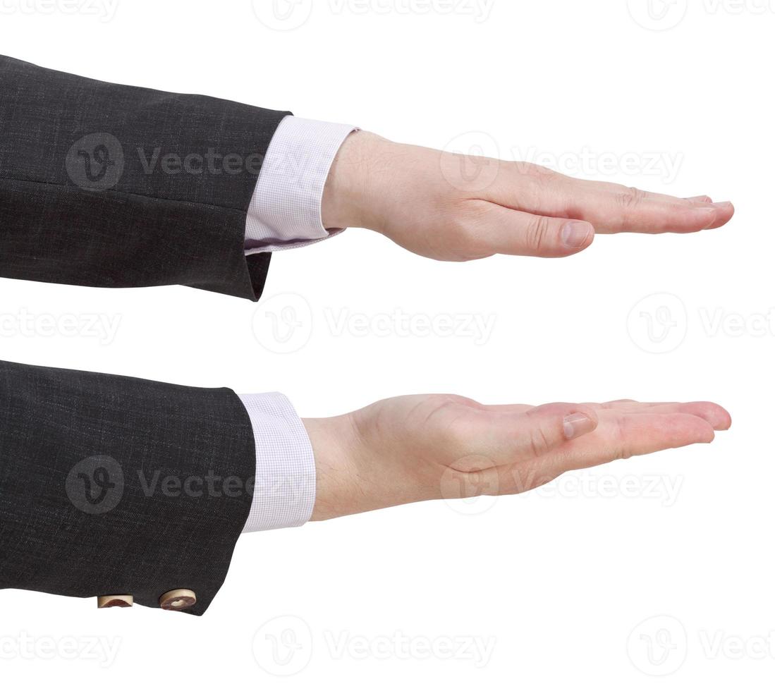 two palms shows small size - hand gesture photo