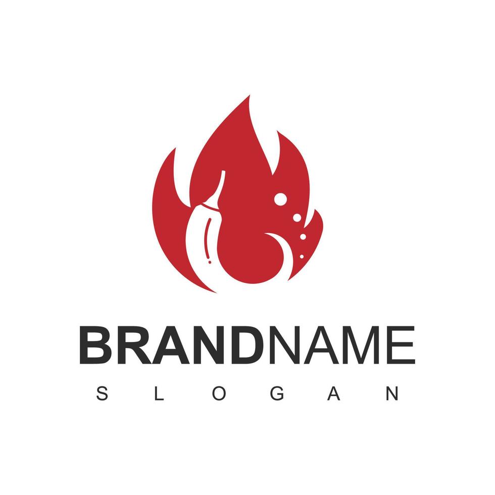 Spicy Food Logo Template Using Hot Chili Icon vector