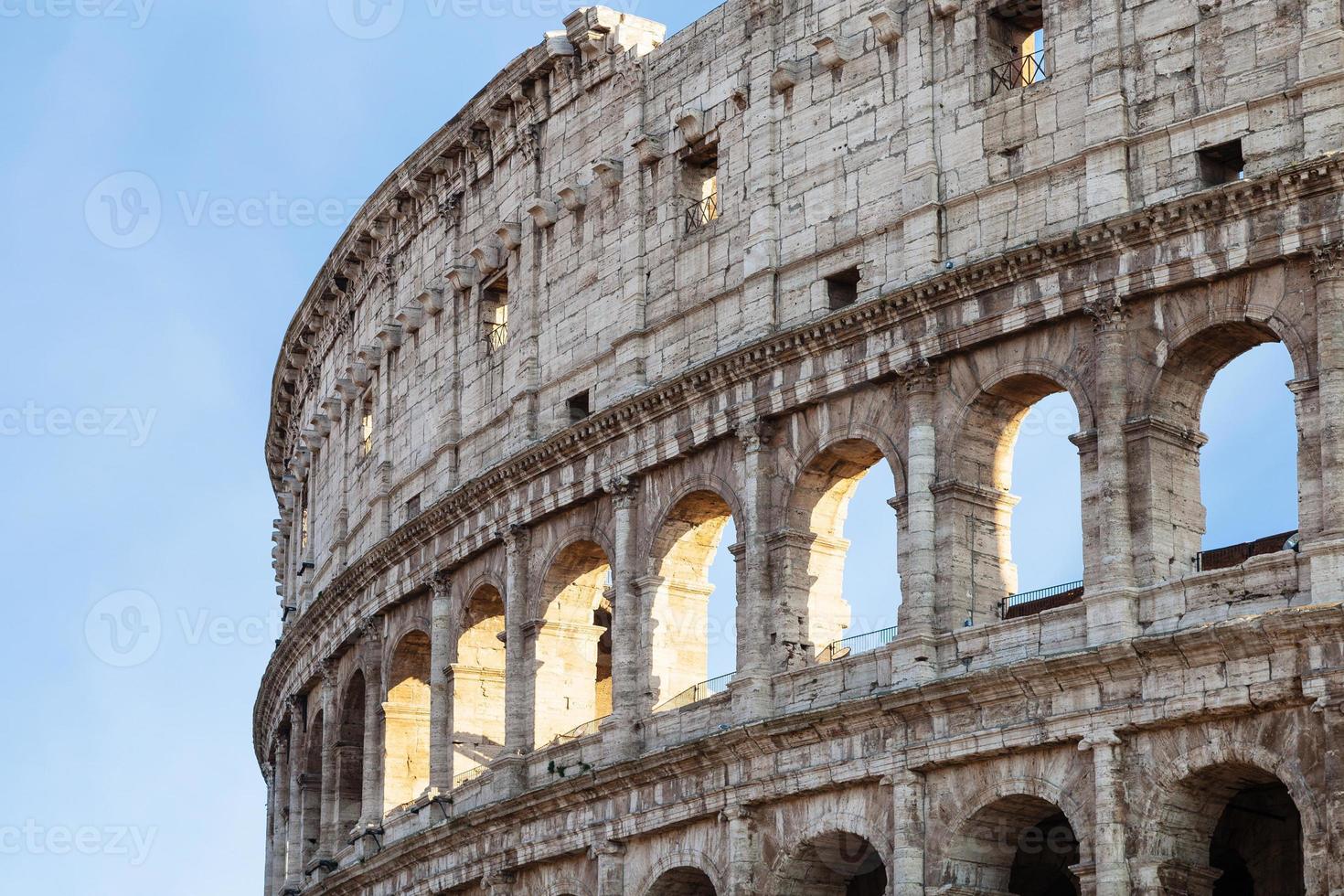 walls of ancient roman amphitheatre Colosseum photo