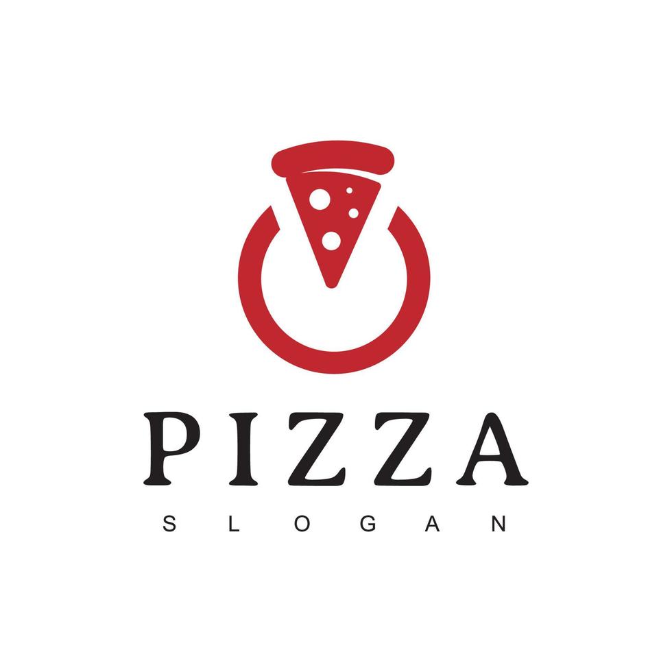 plantilla de diseño de logotipo de pizza caliente, ilustración de pizza picante vector