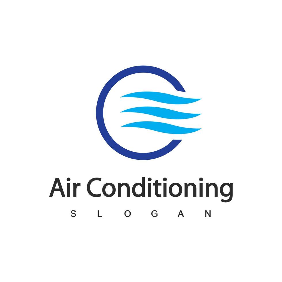 logotipo de aire acondicionado, concepto de logotipo hvac vector