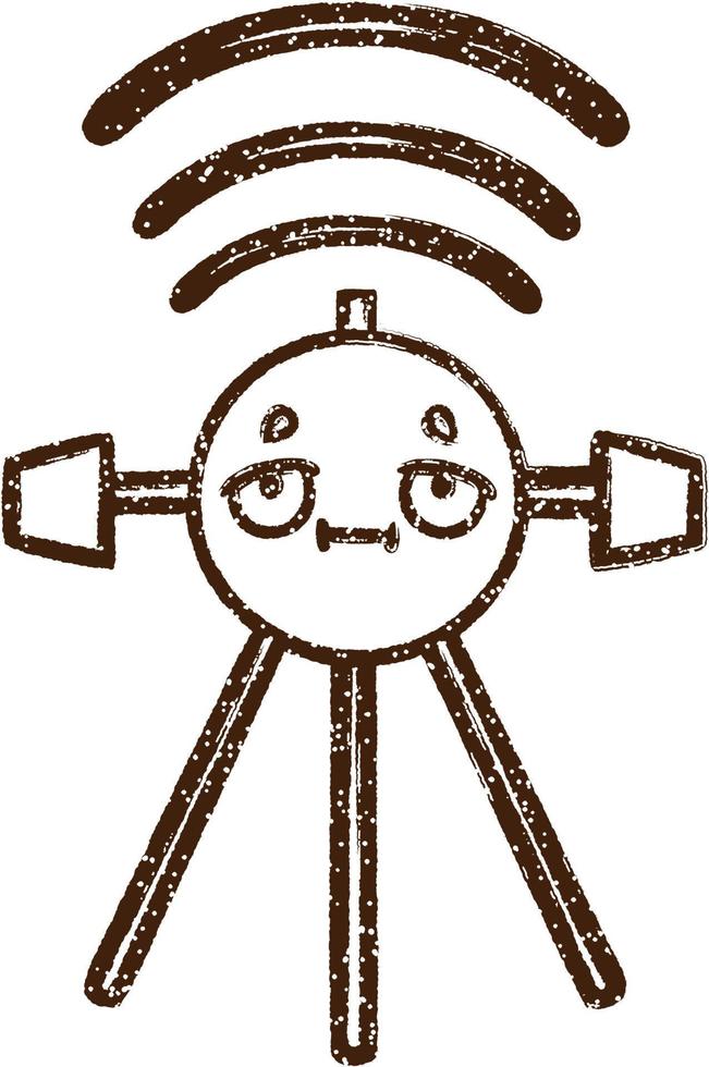 Satellite Charcoal Drawing vector