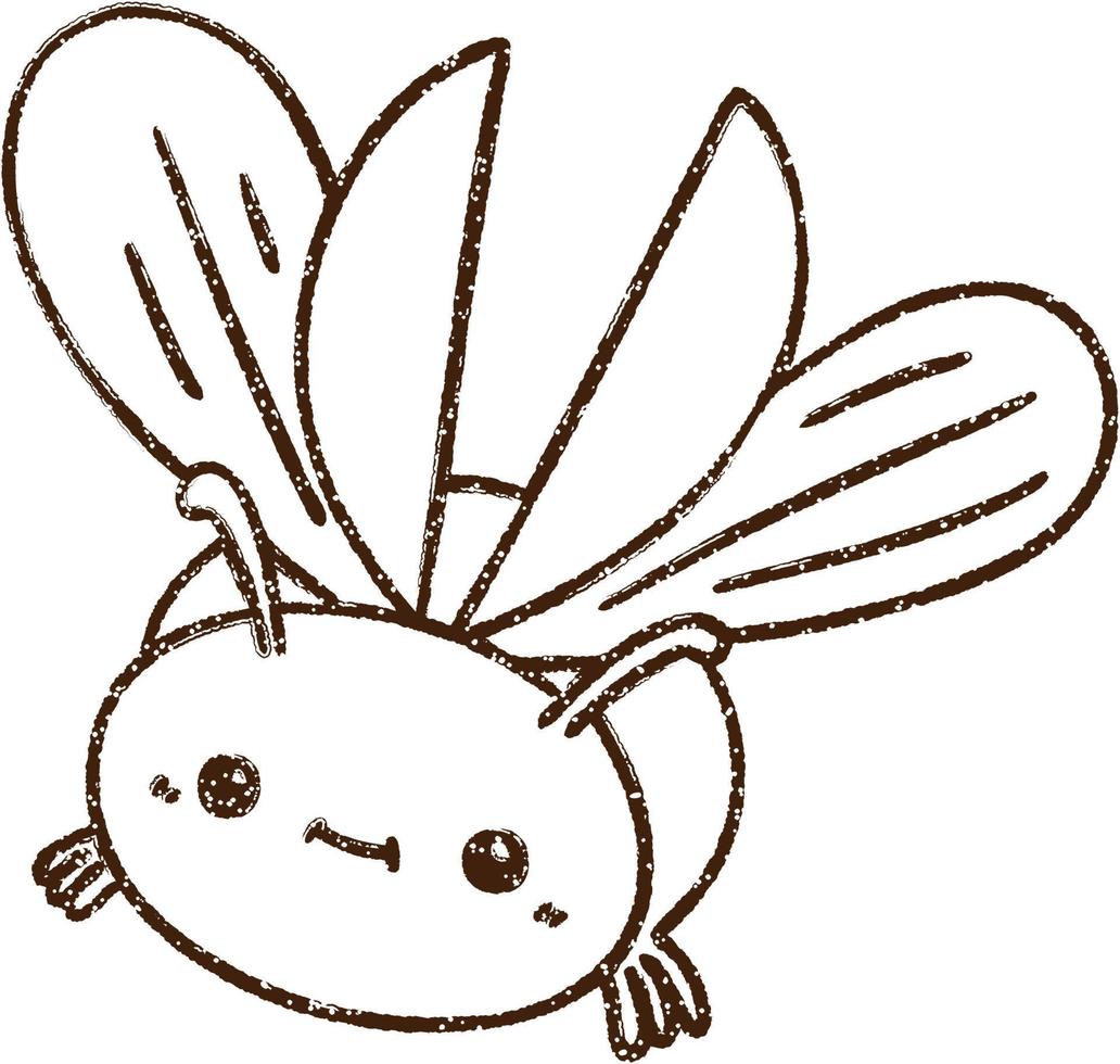Flying Bug Charcoal Drawing vector