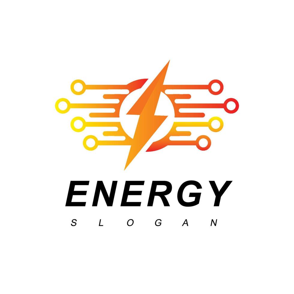 Electric Logo Design Template Using Bolt And Technology Symbol vector