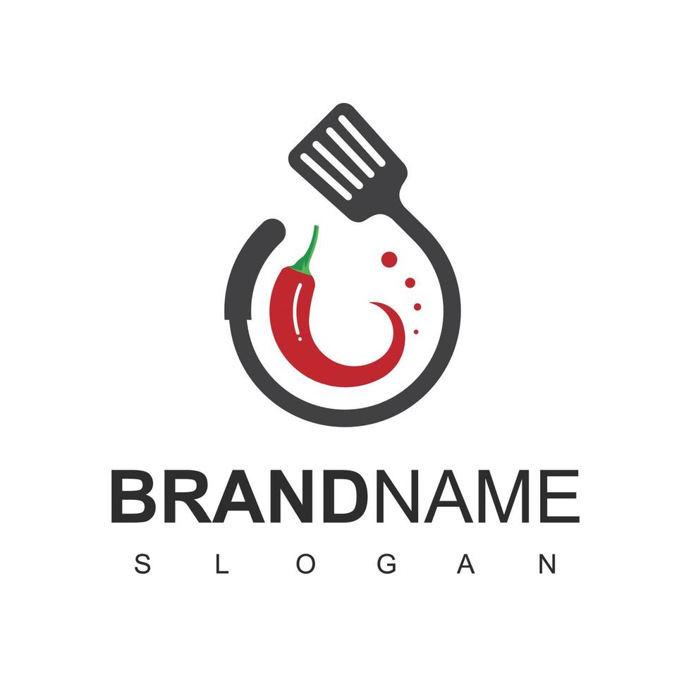 Spicy Food Logo Template Using Hot Chili Icon vector