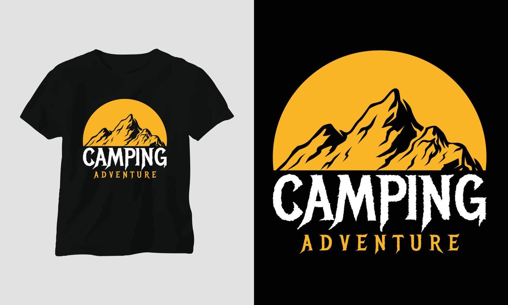 aventura de camping - diseño de camiseta de camping vector