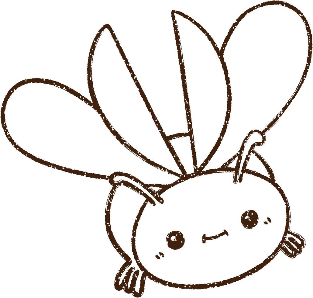 Flying Bug Charcoal Drawing vector