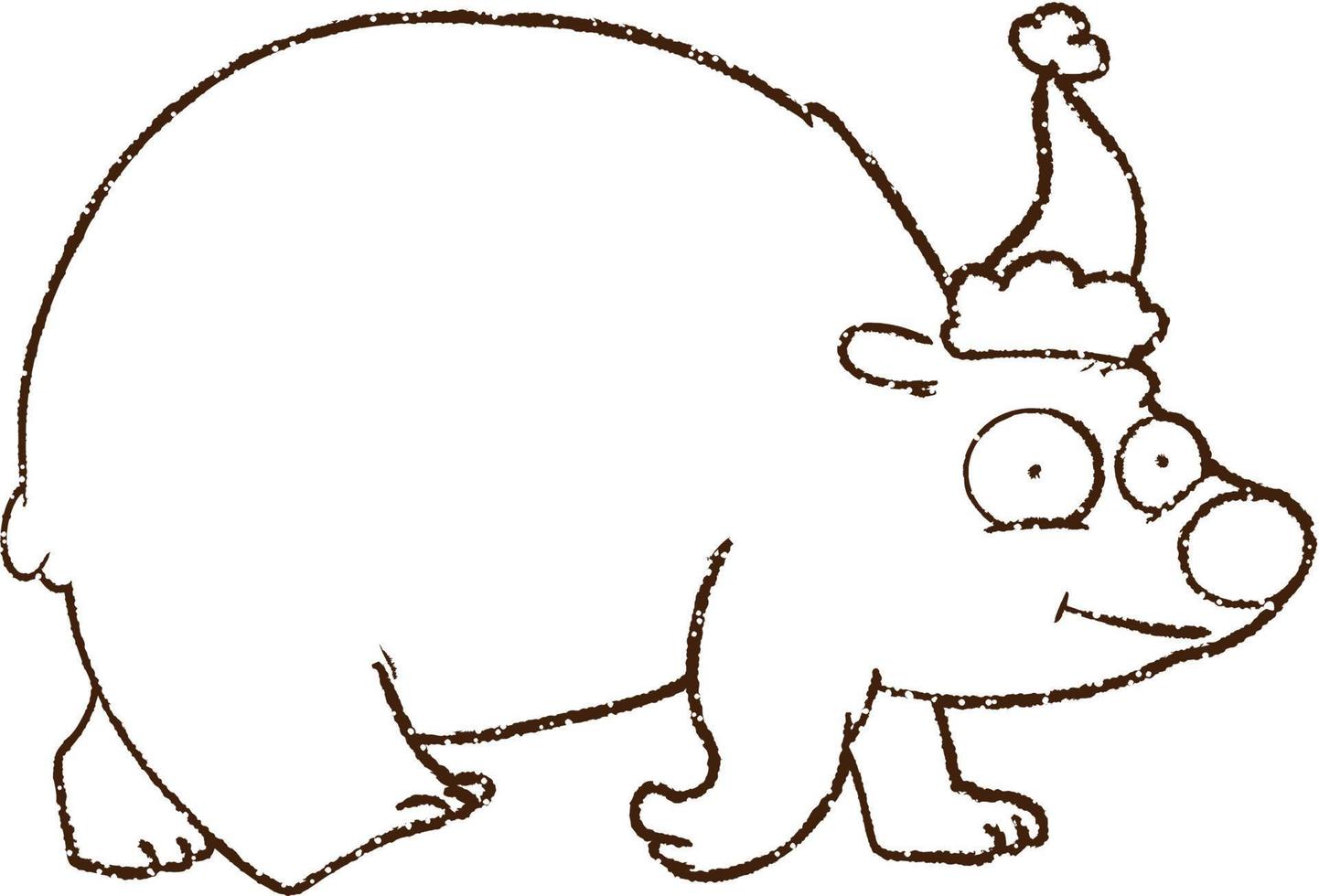 Polar Bear Charcoal Drawing vector