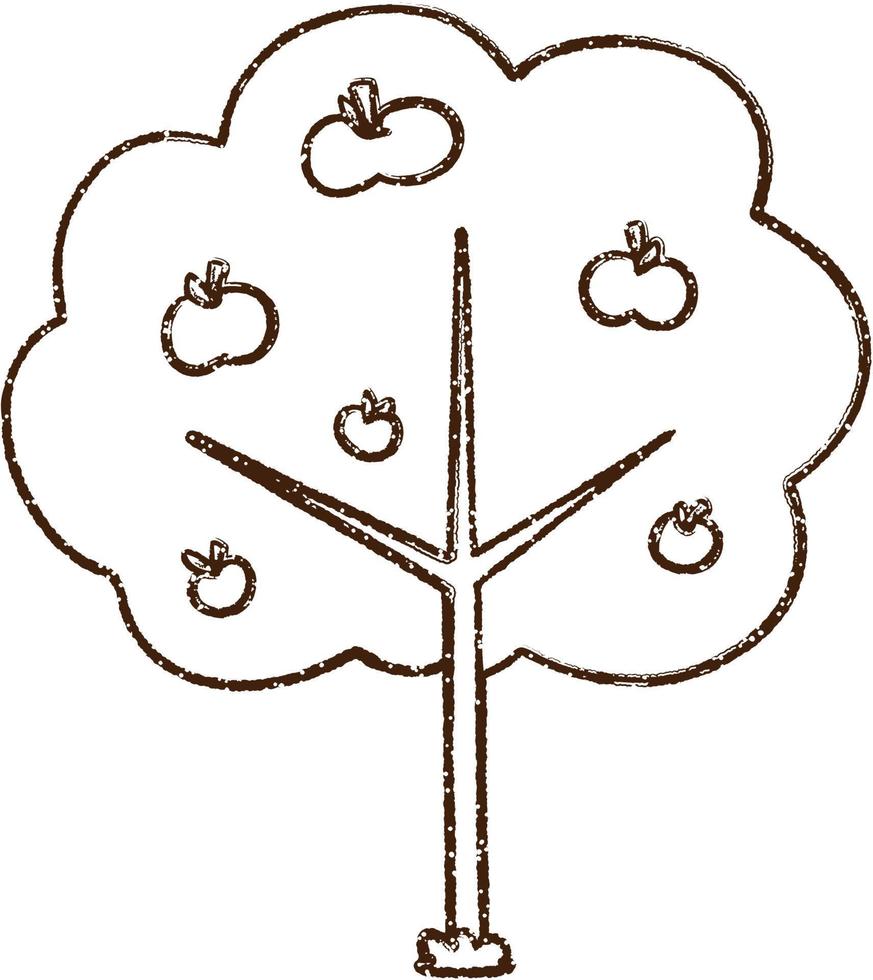Apple Tree Charcoal Drawing 12257095 Vector Art at Vecteezy
