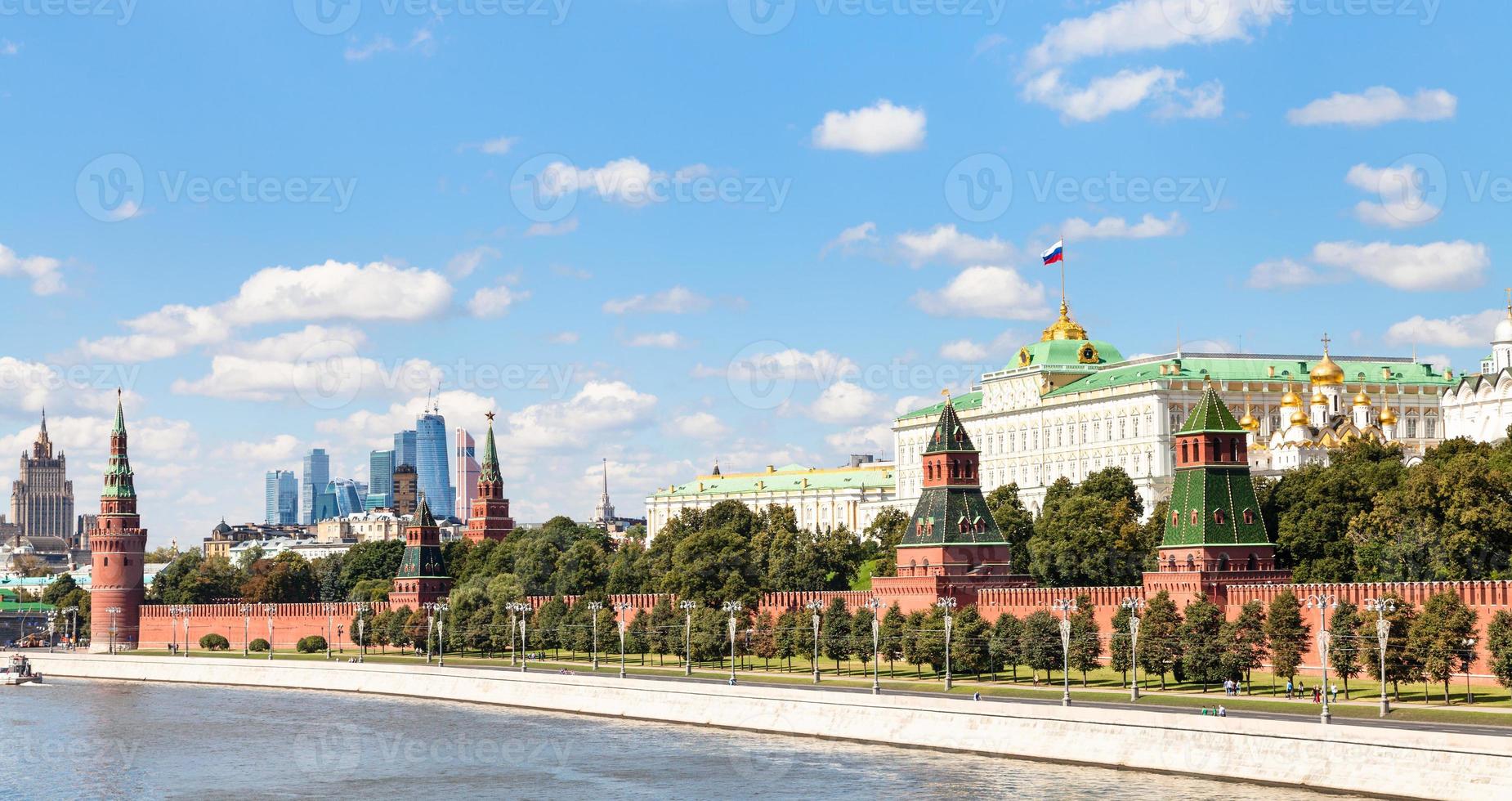 panoramic view Moskva River, Kremlin, Moscow City photo