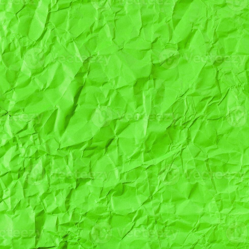 fondo cuadrado de papel arrugado verde foto