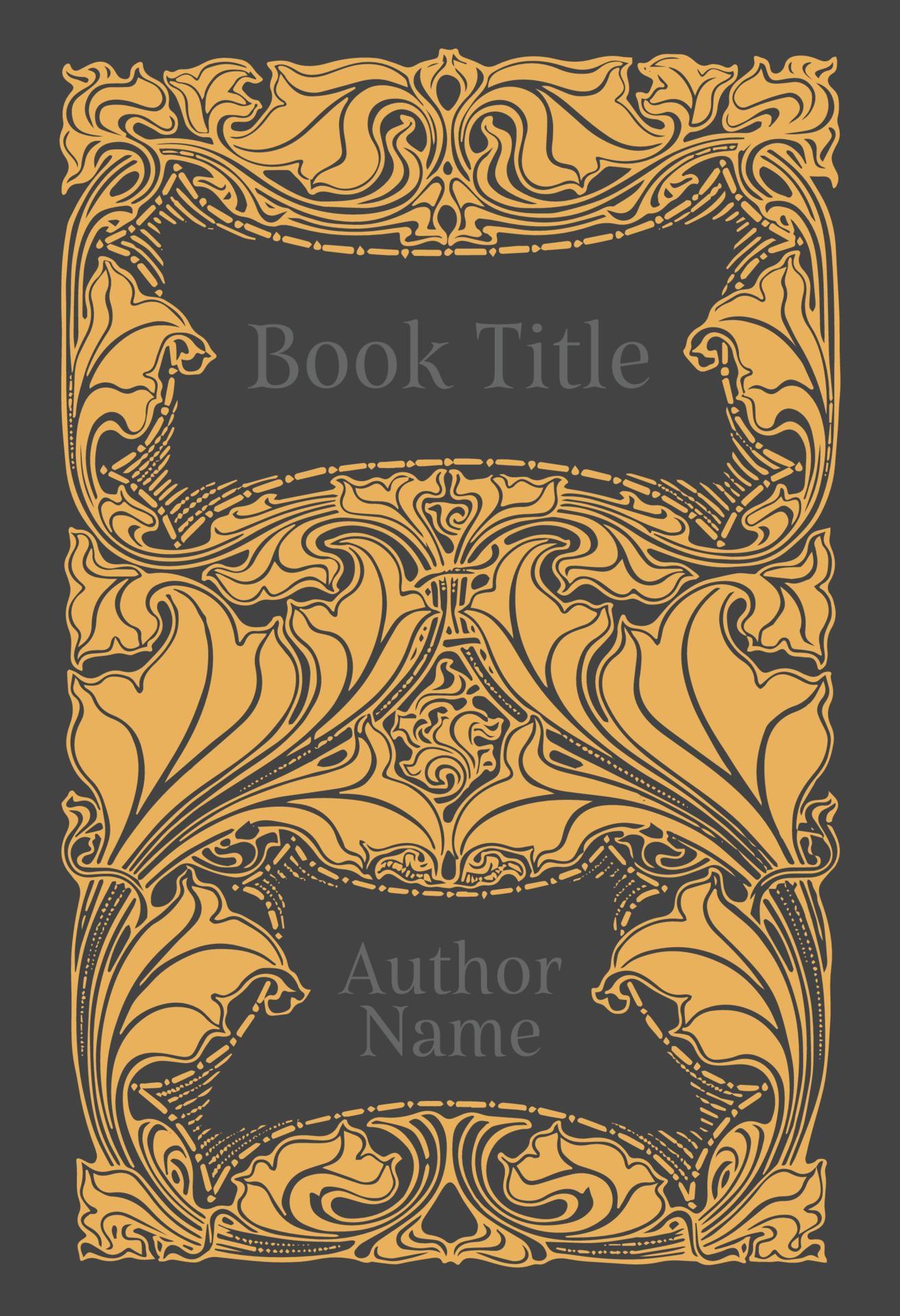 Book cover design template, Art Nouveau style. Vintage 1895 book Book cover design template, Art Nouveau style. Vintage 1895 book