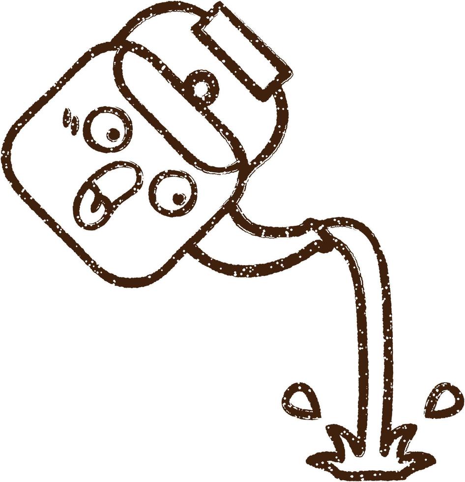 Hot Kettle Charcoal Drawing vector