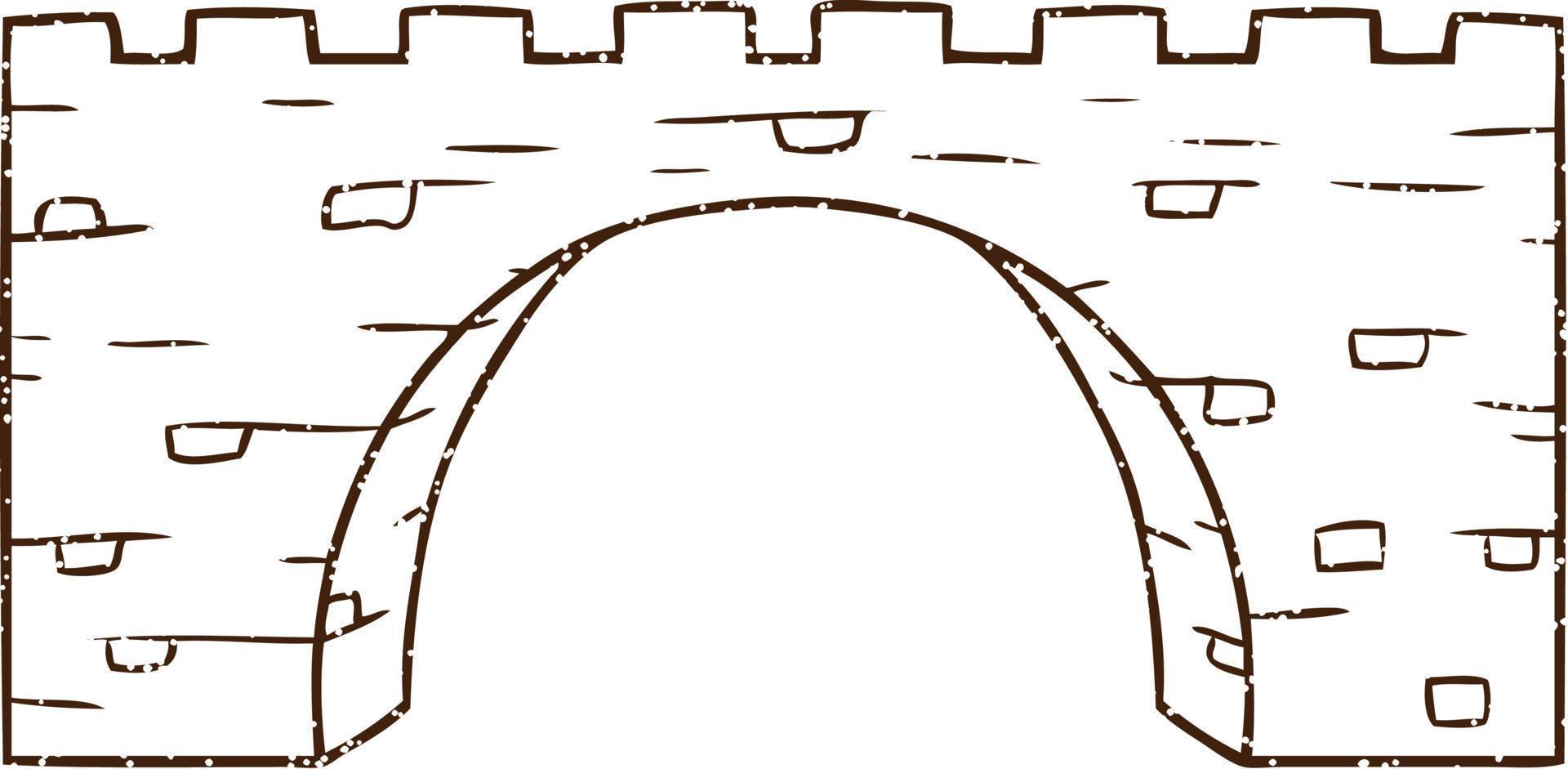 dibujo al carboncillo del puente de piedra vector