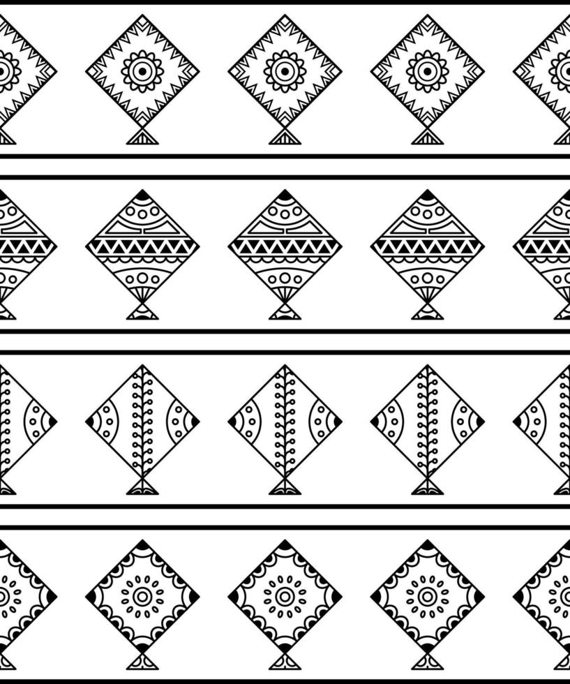 Set of kites outline seamless icon vector