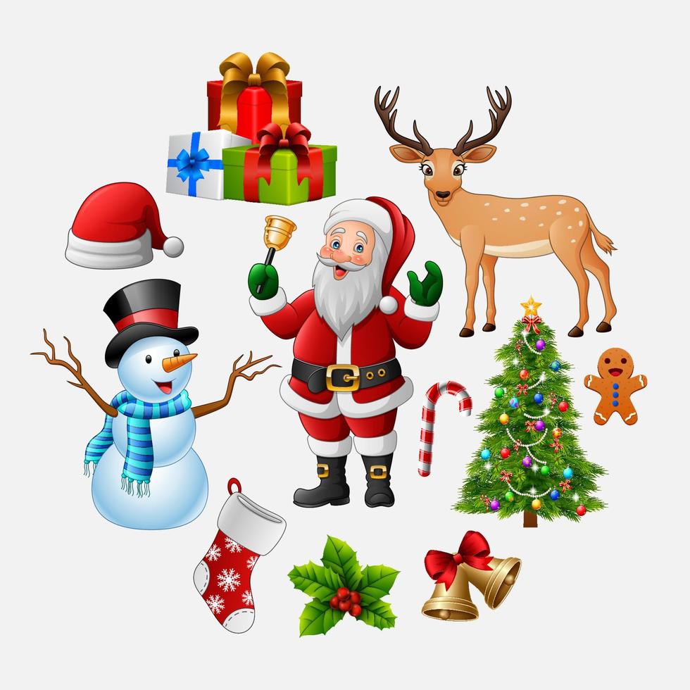 conjunto de iconos de navidad vector