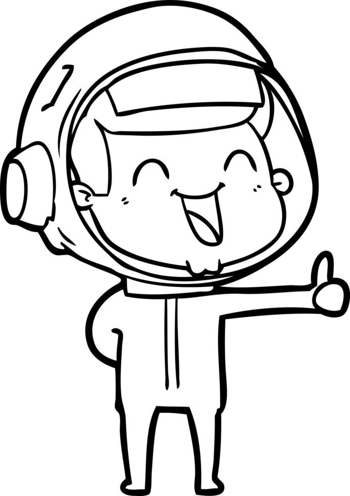 happy cartoon astronaut vector