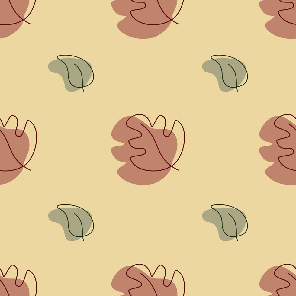 Autumn leaves seamless pattern wallpaper image. Vector illustration Pro Vector