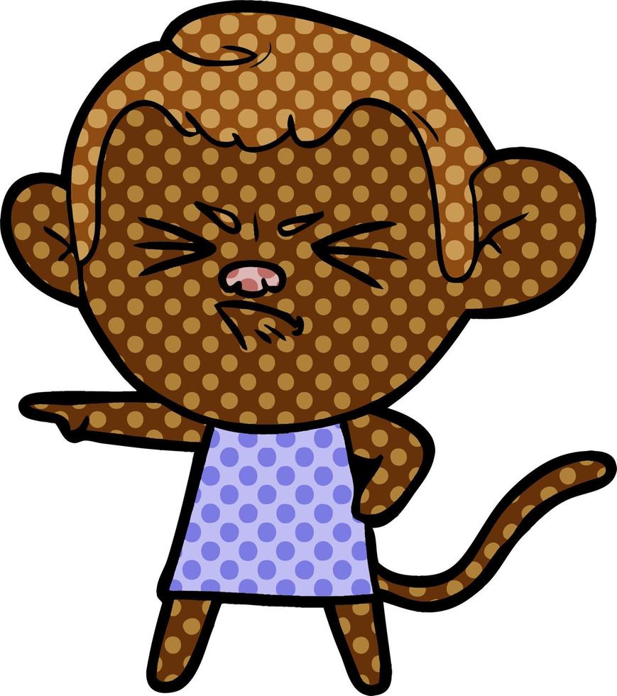 cartoon annoyed monkey vector