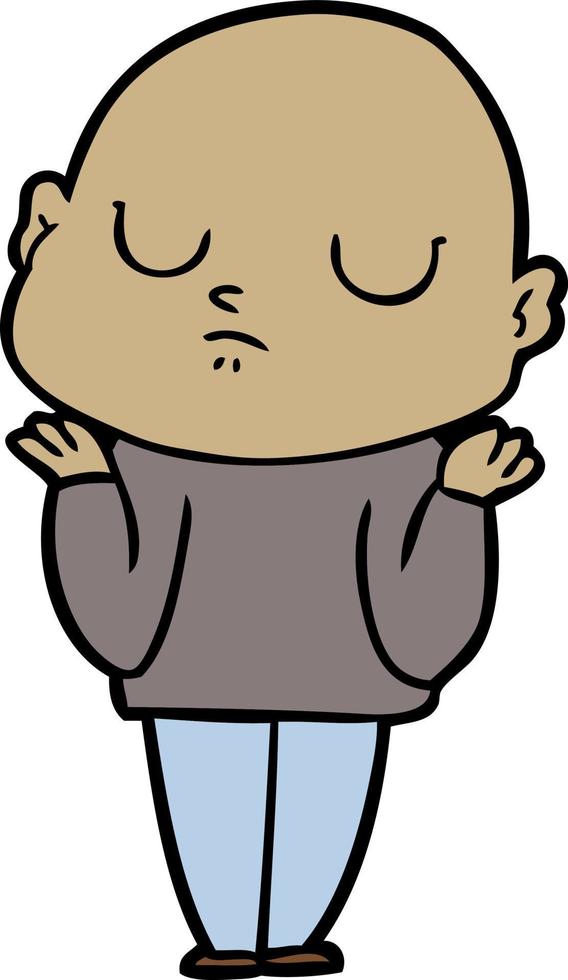 cartoon bald man vector