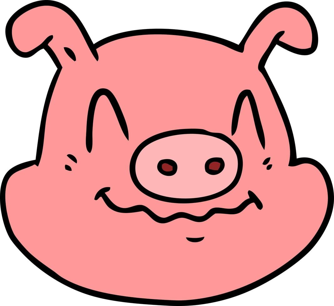 cartoon pig face vector