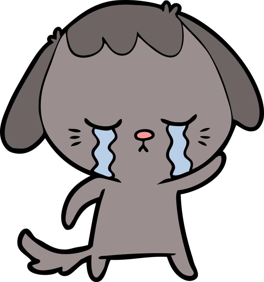 cartoon crying dog vector