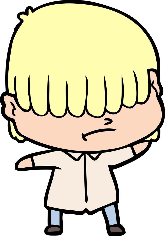 cartoon boy with untidy hair vector