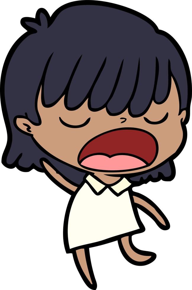 cartoon woman talking loudly vector