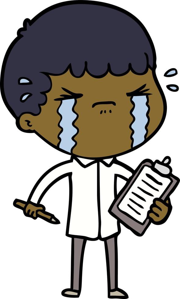 cartoon man crying vector