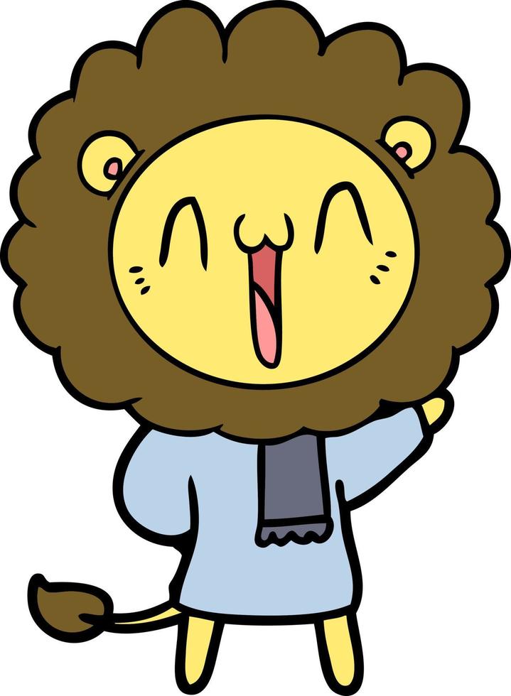 happy cartoon lion vector