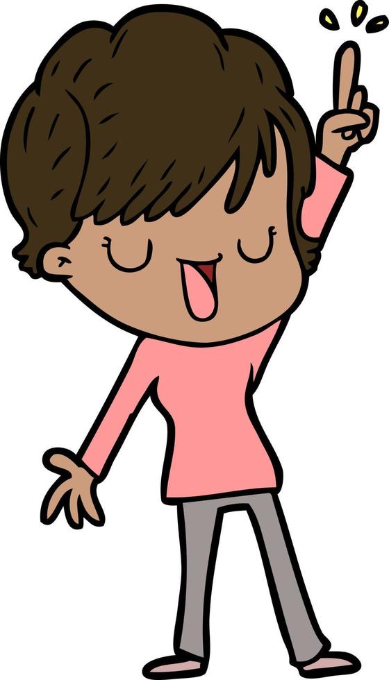 cartoon happy woman vector