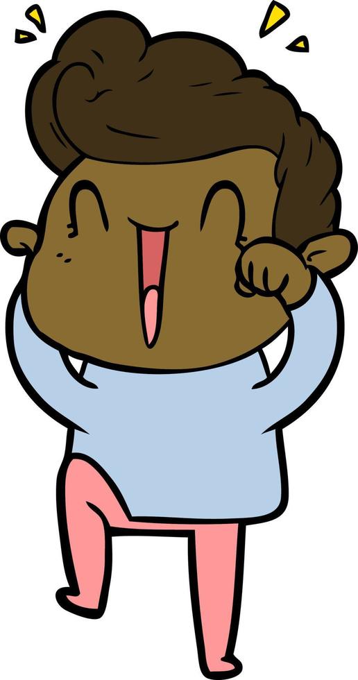 cartoon excited man vector