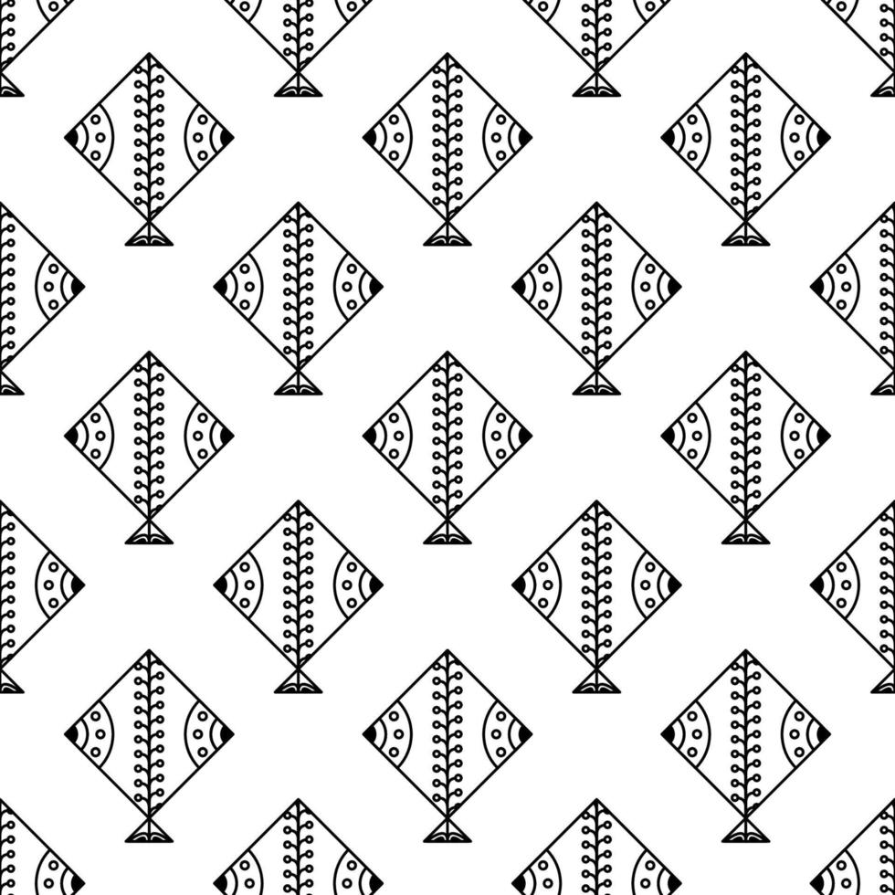Set of kites outline seamless icon vector