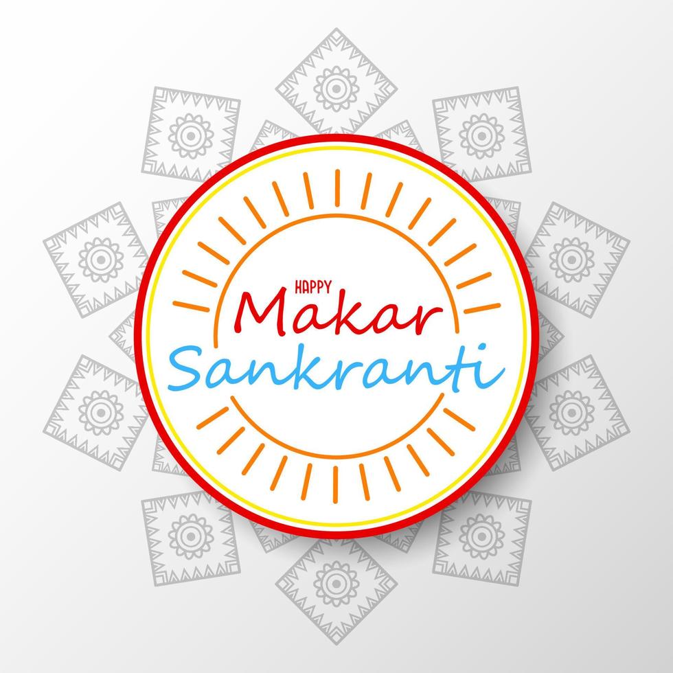 Happy Makar Sankranti greeting card vector