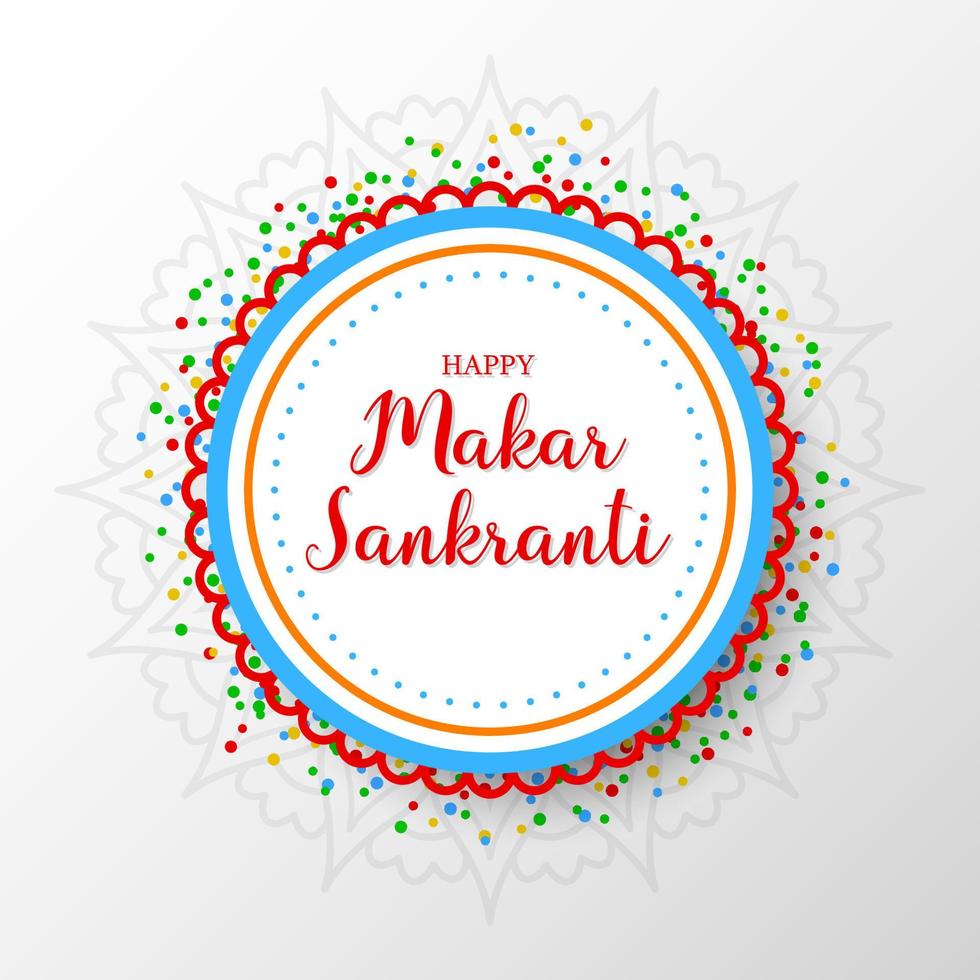 Happy Makar Sankranti greeting card vector