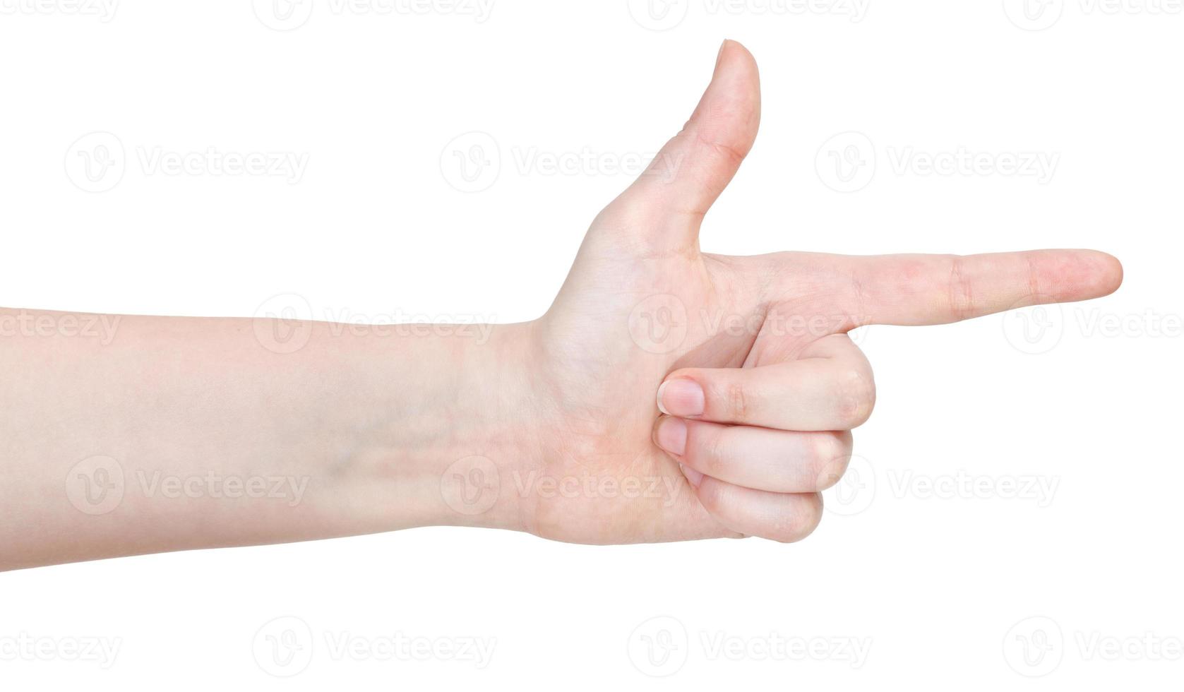 side view of handgun - hand gesture photo