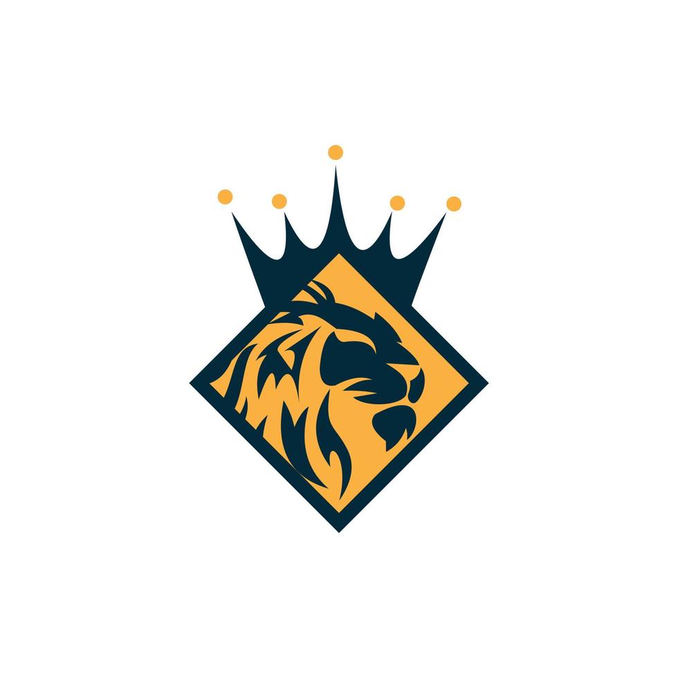 rey león animal ilustración logotipo creativo vector
