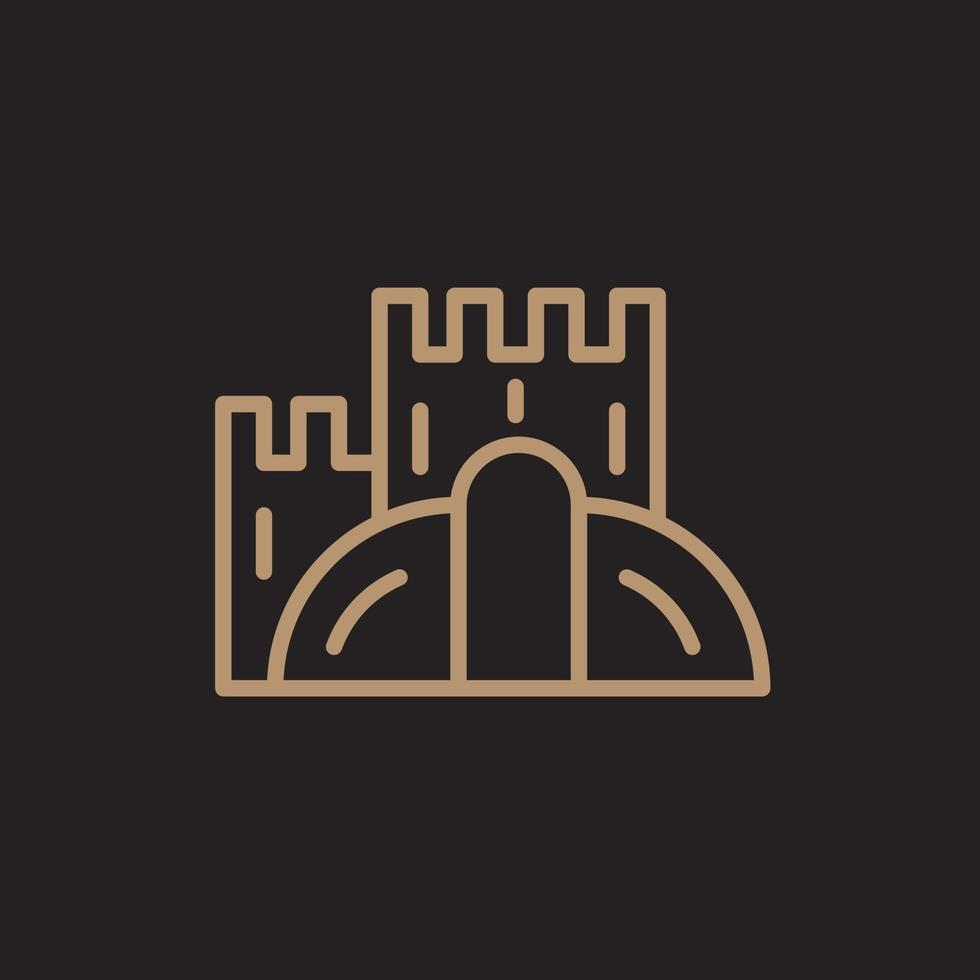 Fort Line Simple Geometric Logo vector