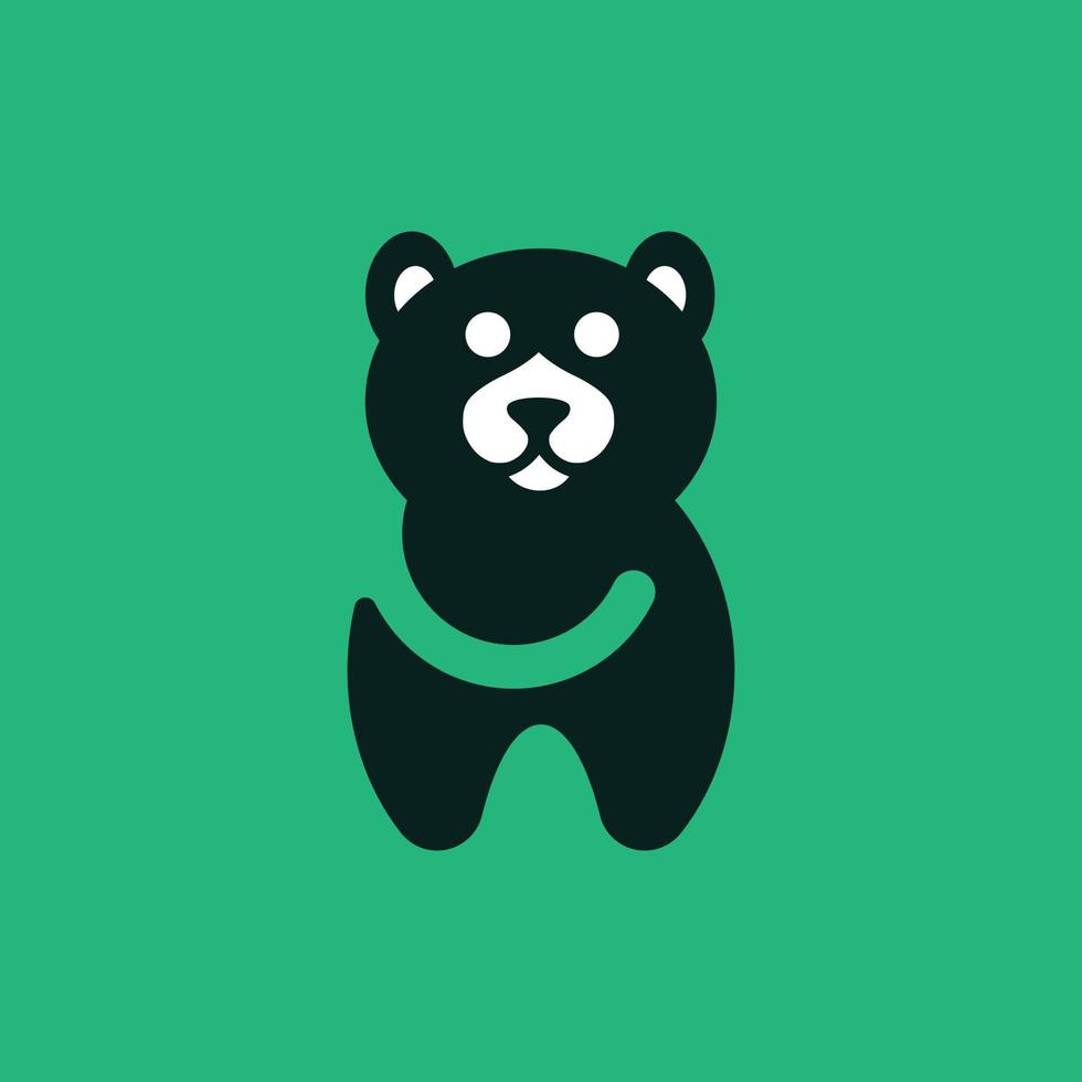 Bear Panda Silhouette Geometric Logo vector
