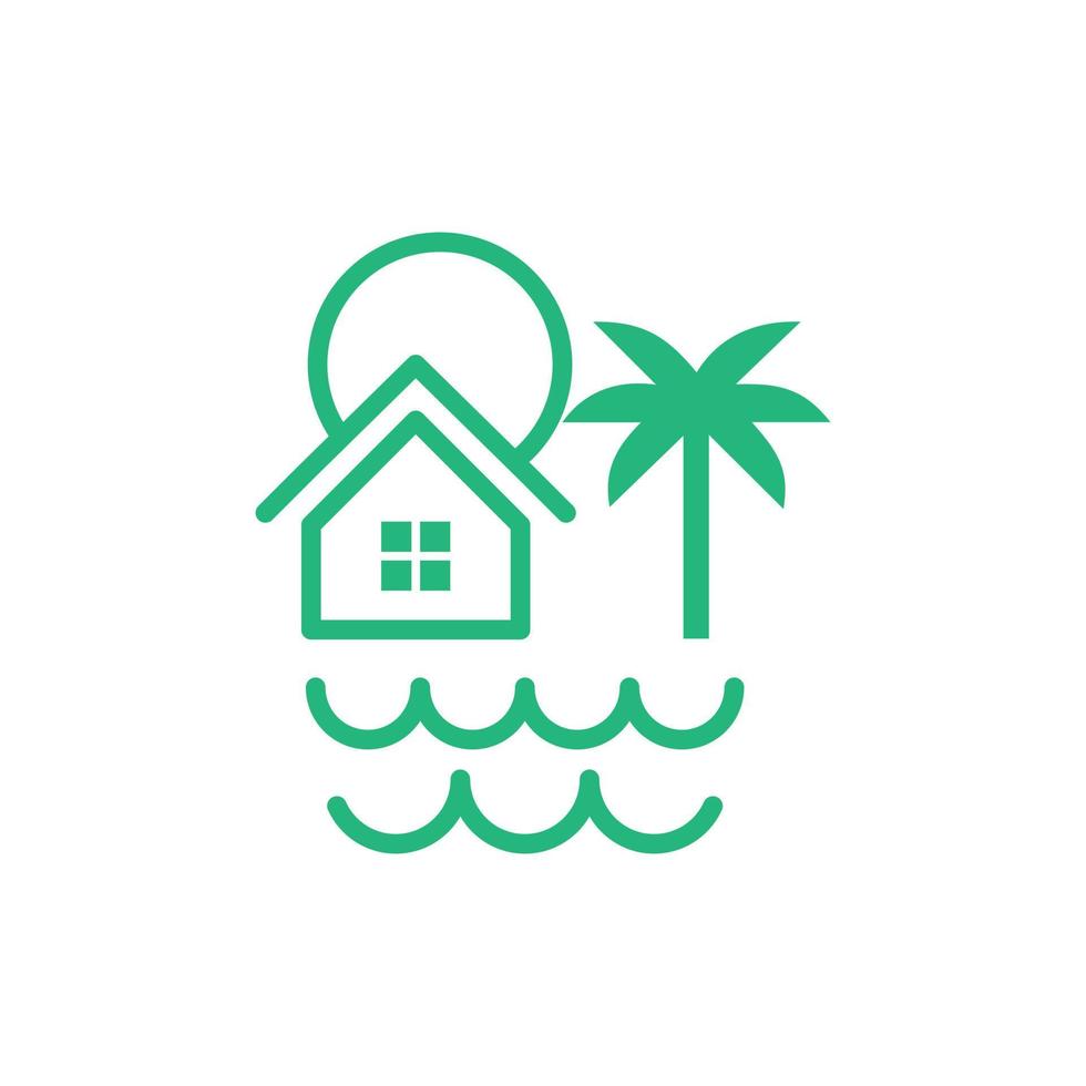hogar playa vacaciones moderno simple logo vector