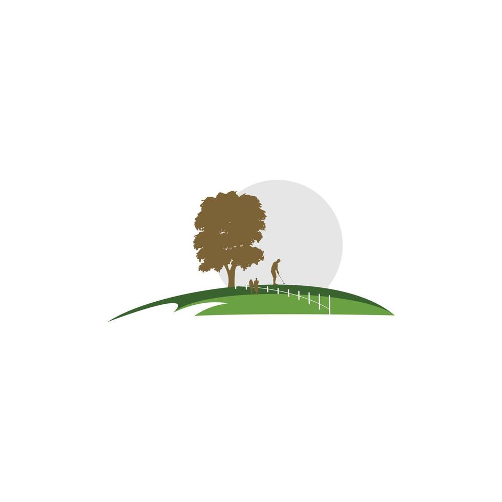 Field Golf Landscaping Illustration Logo vector