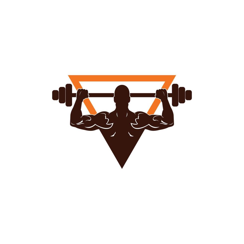 cuerpo músculo fitness gimnasio ilustración logo vector