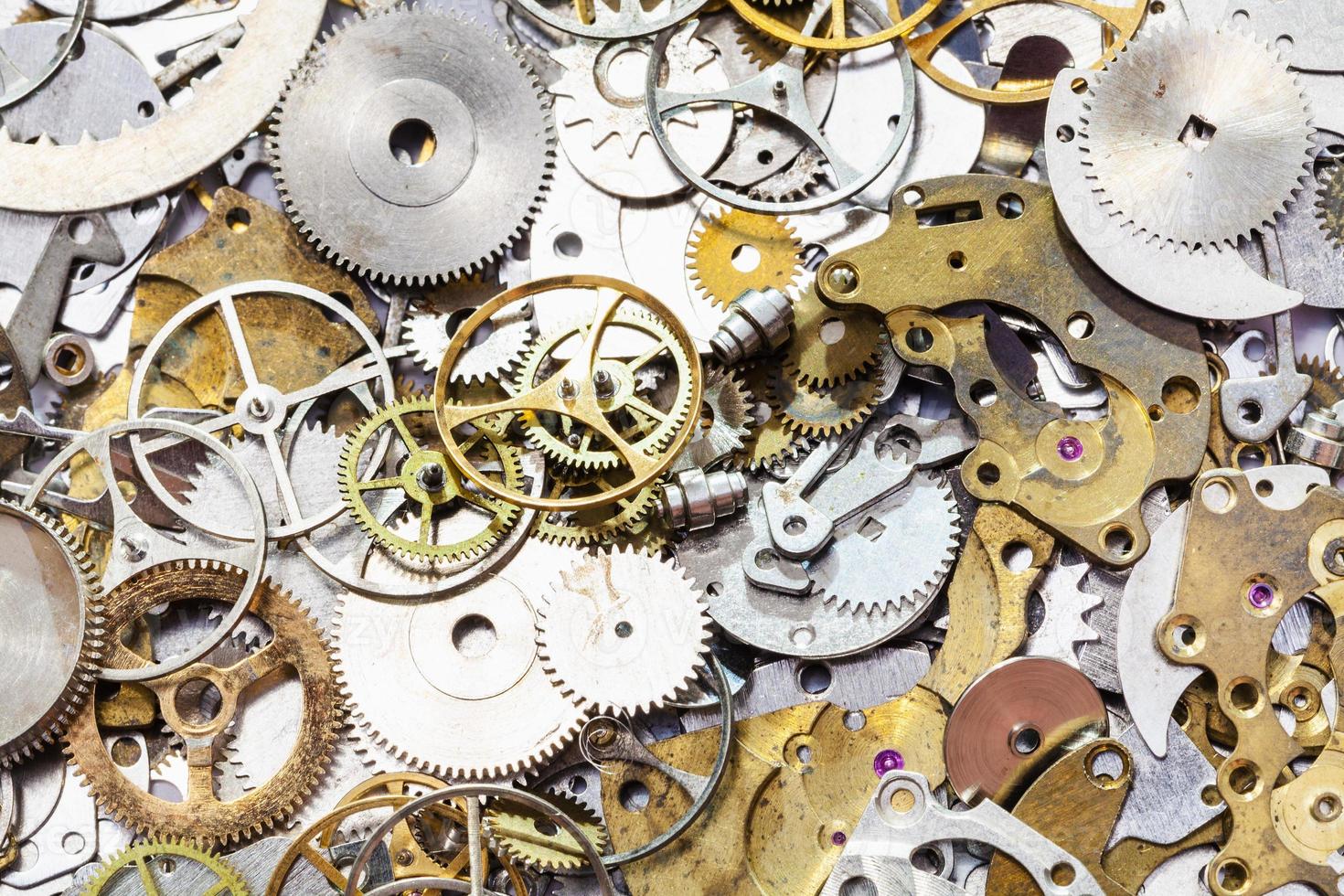 many used watch spare parts close up photo