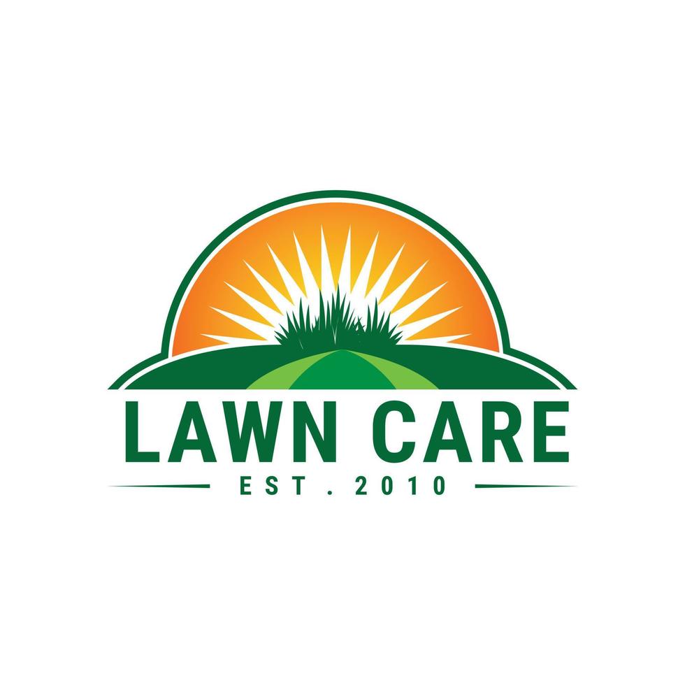Lawn Care Business Logo Design Badge Template vector