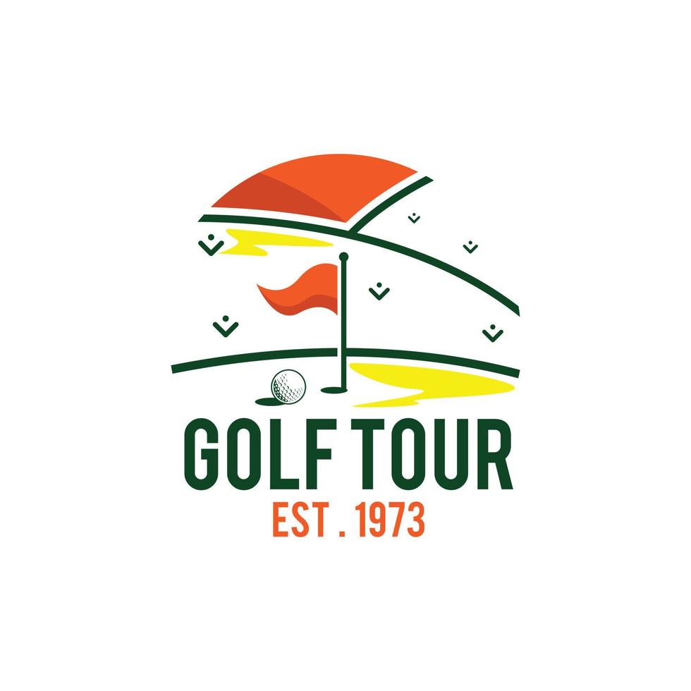 plantilla de diseño de logotipo de deporte de torneo de club de golf simple vector