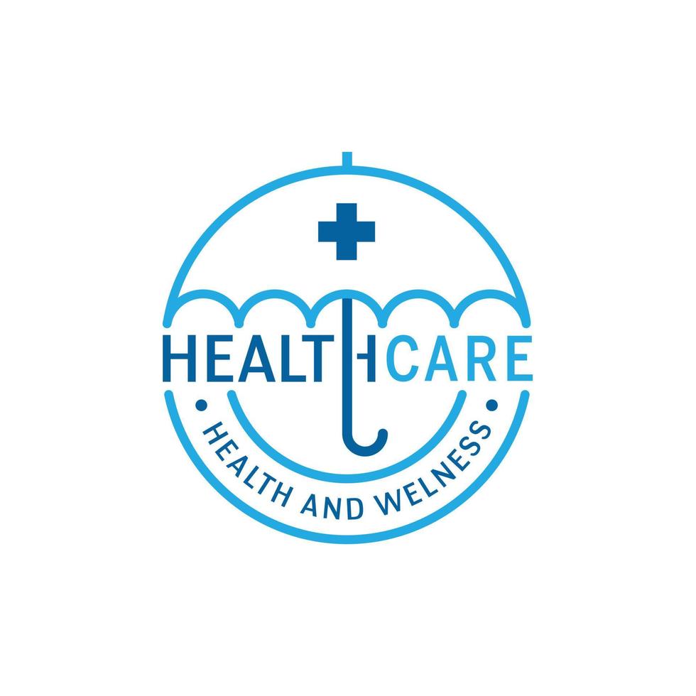 Simple Health Insurance Logo Badge Design Template vector