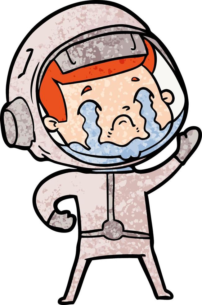 cartoon crying astronaut vector